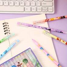 Sanrio Set Disney Brain Agent Team Erasable Black Core Neutral Pen, 0.5mm Tip, Cute Cartoon Design, Suitable For Office Use, Suitable For Writing And Drawing! Perfect Holiday And Birthday Gifts Back To School