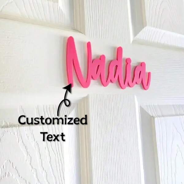 1pc Custom Acrylic Name Plate, Personalized Name Plate, Unique Restaurant/Home Wall Decor, Plate Decor, Suitable For Bedroom, Cake Decoration, Children's Day, Mother's Day, Father's Day, Graduation Season, Birthday, Party Gifts, Customized Gifts Back To School
