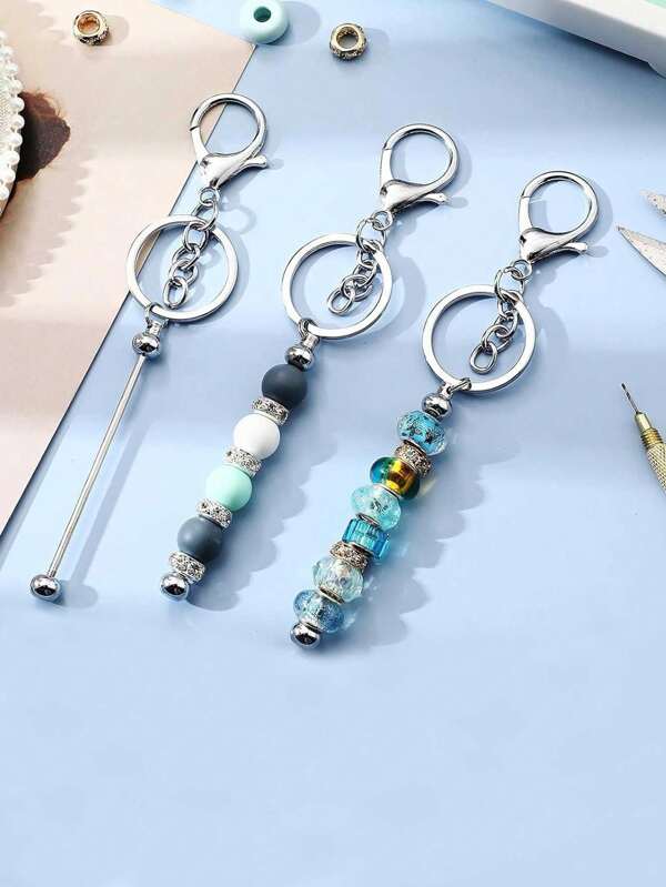 1pc Beads Keychain DIY Beaded Keychain, Phone Case, Earphones Case, Pendant