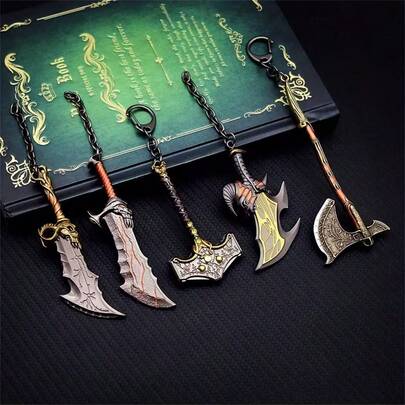 2025 War God 5 Weapon Surrounding 6cm Queye Quetos Leviathan Axe Chaos Blade Mini Weapon Metal Model Pendant - Birthday Gift - Gift