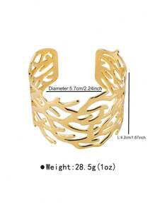1 Piece Of Vintage Punk Style Open Cuff Bracelet With Irregular Coral Geometry Design, Adjustable Wrist Jewelry, Suitable For Daily And Party Occasions, Valentine's Day Gift