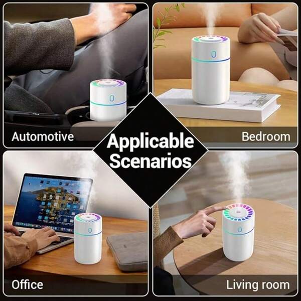 1 USB Car Humidifier, 350 Ml LED Atmosphere Night Light Cold Fog Humidifier, Portable Essential Oil Diffuser, Home Aroma Diffuser, Air Purifier, Suitable For Home, Car, Travel, Mother's Day Gift, Father's Day Gift