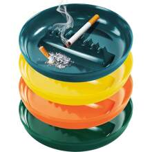1pc Unbreakable Ceramic-Like Melamine Cigarette Ashtray, Suitable For Home, Office, Restaurant, Patio, Bar, 5 Color Options (Red, Blue, Yellow, Green, Black)