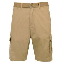 3-Pack Men's Cotton Stretch Ripstop Cargo Shorts With Belt - Black - Khaki - Tea Brown - View 3