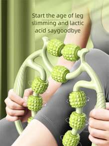 1 pièce Outil de massage et d'étirement des jambes à 9 roues, rouleau masseur à anneaux multicolores pour la relaxation musculaire, convient pour le yoga et après l'entraînement