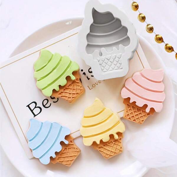 1 Stück / 2 Stücke / 5 Stücke Eiswaffel-förmige Form, Mousse-Form, handgemachte Pinzette-Form, Kuchendekoration, Geburtstagskuchen-Dekoration, Dessert-Dekoration-Zubehör, Backzubehör