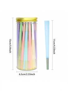 Multi-Color Canned Pre-Rolled Cone + Black Funnel Ultra Thin Slow Burning With Tip Roll Paper Portable Tapered Roll Paper Lovers Gift Party Gift For Friends Gift Outdoor Items, Pre-Rolled Filter Paper Accessories Easy To Carry