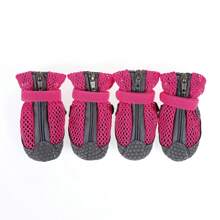 Set de 4 zapatos para perro, botas de nieve para perro y protectores de patas, para suelo caliente de verano, anti-suciedad, senderismo al aire libre, piso duro antideslizante en interiores, adecuado para suelo caliente de invierno, días lluviosos con suelas antideslizantes
