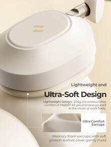 havit LIFE NC01H 可折叠主动降噪立体声无线耳机，80 小时长续航，低延迟，包耳式耳机，轻巧便携，可通过应用程序进行个性化设置，紫色礼品选择 - 米色 - 查看 11