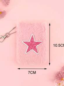 Cartoon Plush Minimalist Notebook, Pastel Color Pentagram Pocket Children Cute Blank Notepad , Back To School Gifts - Multicolor - View 7