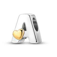 1 pieza Encantos con letra 26 caracteres alfabéticos en 3 estilos diferentes, cuentas de corazón plateadas y doradas, encantos para pulseras, collares, llaveros, cuentas para hacer joyas DIY, regalo único para amigos, familia y pareja