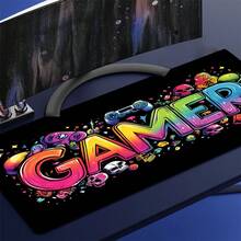 1pc Cool Gamepad Design High Definition Printed Desk Mat, Gamepad Pattern Mouse Pad, Keyboard Gaming Mouse Pad, Office Computer PC Gaming Desk Mat. A Gift For Family And Friends. - Color - View 1