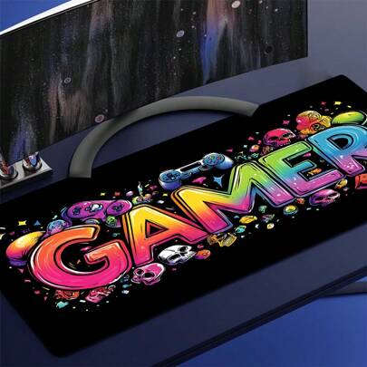 1pc Cool Gamepad Patterns HD Printed Pad For Desk, Gaming Controller Design Mousepad, Keyboard Game Mouse Mats, Office Computer PC Gamer Desk Mat. Gifts For Family Friends