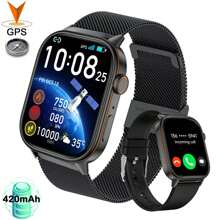 Smartwatch Women Men With Phone Function 2.01 Inch HD Fitness Watch With GPS Tracker Compass Outdoor IP68 Waterproof Sports Watch Sleep Monitor Heart Rate Smart Watch For Android IOS