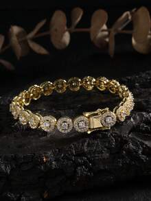 rakol 1 chiếc vòng tay tennis Cubic Zirconia sáng bóng màu bạc, thiết kế mỏng phù hợp cho phụ nữ đeo hàng ngày - Vòng đeo tay - Xem 12