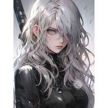 1pc/3PCS Wall Arts Posters Girl Kimono Samurai Knife Poster Cute Anime And Manga Girl Samurai Canvas Painting Printed Wall Art Pictures Suitable For Children's Room Home Decoration, Frameless/Framed ,Wall Art With Frame