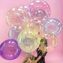10pcs/Pack 18-Inch Bobball, Colorful Transparent Crystal Bobball, Random Color - Ideal For Wedding, Birthday Party Balloon Decorations, Summer Party Decor