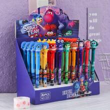 Sanrio 1-9pcs/(Random Style) Brain Agent Team Typesetting Agent Erasable Neutral Pen Cartoon Eraser Crystal Blue Pressure Pen Learning Stationery Supplies Back To School