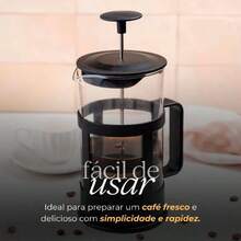 Glass French Press Coffee Maker Coffee Creamer Milk Tea 350 Ml - Black - View 5