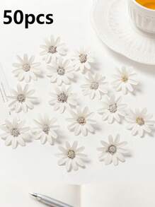 100pcs Artificial Silk Flower Decor Accessories For Headpieces, Wedding Corsage DIY Crafts