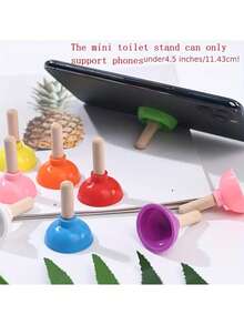 Silicone Toilet Suction Cup Phone Holder, Mini Novelty Party Accessory, Feather Free, No Need For Power, Home And Kitchen Decoration, Party Decoration | Fun Design | Durable Plastic | Phone Holder - Multicolor - View 1