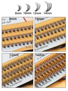 60 Clusters 3 Rows D Curl 20D Lash Clusters Synthetic Faux Mink Eyelashes Individual Lashes, Fluffy Mega Volume Eyelash Extensions 8 10 12 14 16mm DIY Eyelash Clusters At Home Natural Eyelash Extension 3D Russian Strip Personal Eyelash Makeup Tool