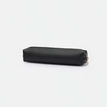 INS Minimalist PU Leather Stationery Pencil Pouch, Multi-Functional Cute Student Cosmetic Makeup Brush Storage Bag, Japanese Style Design For Girls