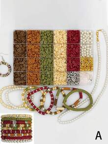 1 Box Brown Clay Bracelet Making Kit - 10Pastel Colors Polymer Heishi Beads For Adult Flat Letter Beads And Pearl For DIY Friendship Bracelet (6mm) - Brown - View 2