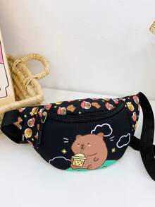 1 件卡通水豚图案腰包，可爱印花户外运动斜挎包，顺滑拉链，多款水豚图案印花，风格清新可爱，糖果色可选，适合旅行、日常出行，也是送礼佳品 - 卡皮巴拉腰包 - 查看 4