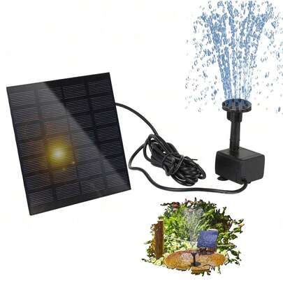 Solar Powered Fountain Water Pump, DIY Outdoor Solar Water Pump With Multiple Nozzles, Suitable For Bird Bath, Pond, Garden And Other Outdoor Spaces