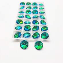 20pcs/Set 14mm 2 Holes Glass Beads/Crystal Glass Octagon Beads/DIY Loose Sun Catcher Beads/Crystal Prism/Crystal Chandelier Pendants/Xmas Tree Decoration/Holiday Decoration/Wedding Decoration