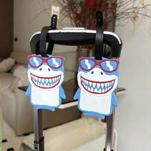 1pc Shark Pattern Luggage Tag, Baggage Travel Identification Card, Random Style, Suitable For Men And Women