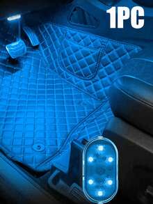 EIGIIS 1/2pcs Wireless Car Interior LED Lights, 6 High Brightness LED Beads, Portable USB Rechargeable, 5 Color Options - Multicolor - View 13