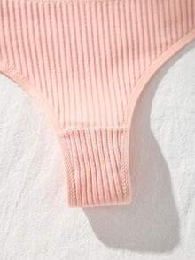 Bộ 5 chiếc quần lót dây gợi cảm bằng cotton màu trơn dành cho nữ, kiểu dáng tối giản, thoải mái, không đường may, co giãn và thoáng khí. - Nhiều màu - Xem 10