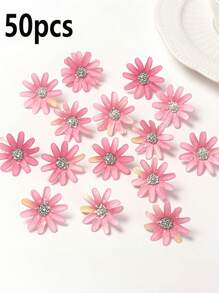 100pcs Artificial Silk Flower Decor Accessories For Headpieces, Wedding Corsage DIY Crafts