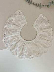 1pc Baby Girls' Soft & Absorbent Thick Gauze Bib With Adjustable Snap Closure, Elegant Princess Style, Suitable For Everyday Wear And Holidays