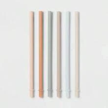 Kids' 6pc Plastic Tumbler Straws - Pillowfort™: Reusable Drinkware Accessories Kids - 1 - 查看 1