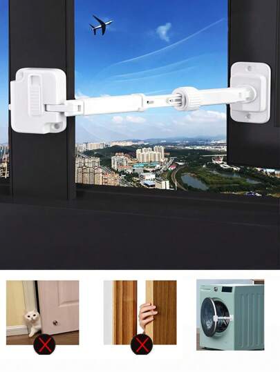 1pc Window Lock, External, Anti-Theft, High-Rise Protection Limiter, Sliding Door Lock For Push Open Door And Window