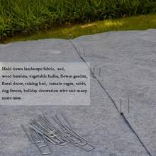 20/50pcs Galvanized Steel Outdoor Turf Ground Nails, U-Shaped Ground Nails, Anti-Grass Cloth Garden Ground Nails, Insert Soil Fence U-Shaped Fixer