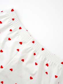 Neuer Frühlings-/Sommer-Lässig, süßer & sexy Trägerhemd und gerippter Herz-Muster Shorts Pyjama-Set, Loungewear, Urlaub