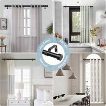 Tringles à rideaux réglables, disponibles en plusieurs styles et tailles, design simple et élégant, convient pour la chambre à coucher, le salon et le patio extérieur, décoration murale de la maison, décoration de fenêtre, tringles à rideaux métalliques réglables avec supports, tringle à rideaux simple robuste, 48-63 pouces, 79-95 pouces, 142-158 pouces, 120-160 cm, 200-240 cm, 360-400 cm
