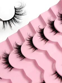 7 Pairs Rikuaild Natural Look Faux Eyelashes, Delicate Criss-Cross, Fluffy & Thick, Thicker At Outer Corners - Natural Lashes - View 6
