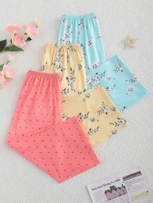 3pcs Casual Women Floral Printed 3/4 Pants Pajamas Set - Multicolor - View 5