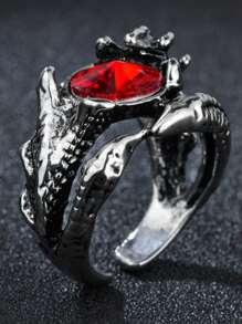 1 Pc Vintage Gothic Men's Punk Colorful Evil Eye Rings For Men Women Fashion Demon Dragon Ring Male Jewelry Accessories Gifts