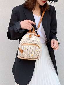 Women Mini Woven Backpack, Classic Cute 3-In-1 Travel Small Backpack - View 2