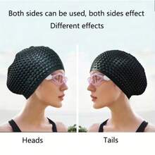 1 Silicone Swim Cap, High Elasticity, Thick Design Suitable For Long And Short Hair, Keeps Hair Dry, Easy To Remove, Ideal For Outdoor Water Sports, Durable Swimming Accessories - Suitable For Valentine's Day, Mother's Day, Carnival, Beach Essentials, Beach Accessories, Pool Float