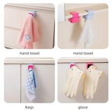 1/2/4pcs No Drill Hanging Towel Holders, Convenient Rag Storage Clips, Soft Material, Fits Cabinets, Wardrobes, Bathrooms, For Hanging Towels, Washcloths, Rags And Gloves, Practical Kitchen & Bathroom Accessory