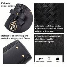 Bolsa De Mano De Gran Capacidad Para Mujer - Negro - Ver 4