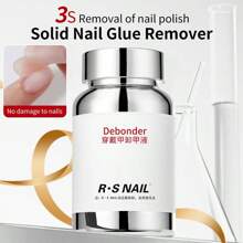 RS NAIL Removedor de gel de uñas para uñas postizas de 120ml, fácil de remover, gel de uñas sólido sin acetona, con esponja práctica y rápida, sin desperdicio, no daña las uñas, removedor profesional para uñas postizas