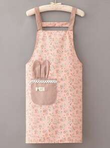 1 pièce de tablier personnalisé avec motif floral Ditsy, tablier de cuisine en canevas à fleurs Ditsy, style fermier respirant mignon pour adulte, pour l'été, la cuisine, la salle de bain, la maison, les fournitures ménagères